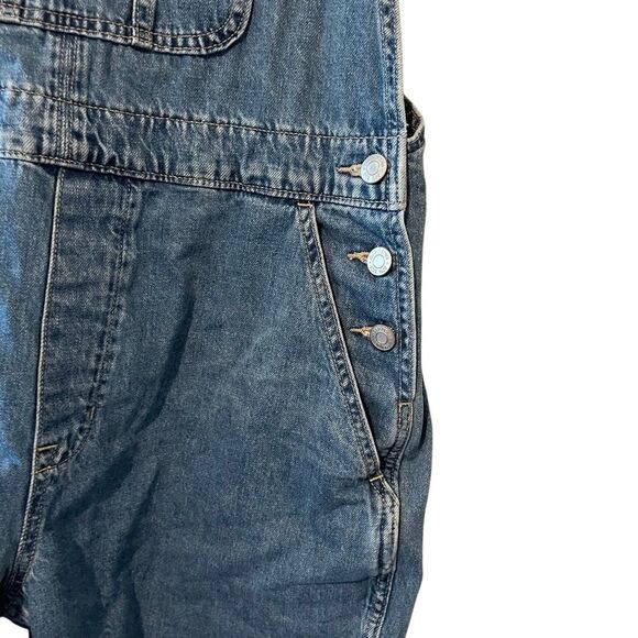 GAP DENIM 90’s Y2k Slouchy shorta medium wash overall shorts size Large denim ov - Picture 6 of 16